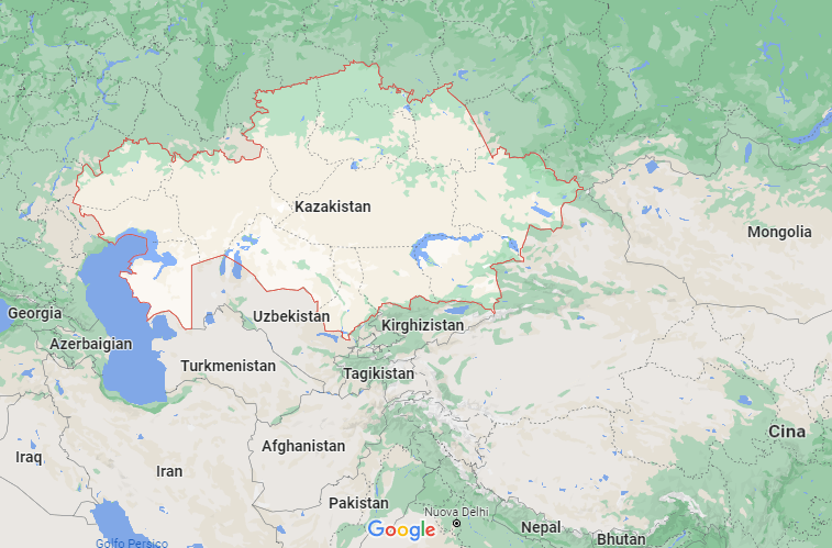 carta geografica Kazakistan